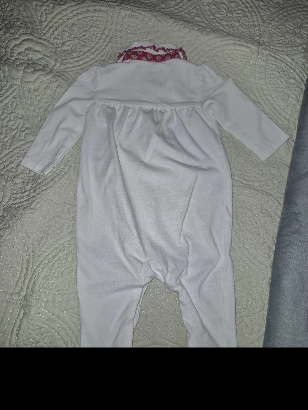 Ralph Lauren White Footed One-Piece with Pink Trim